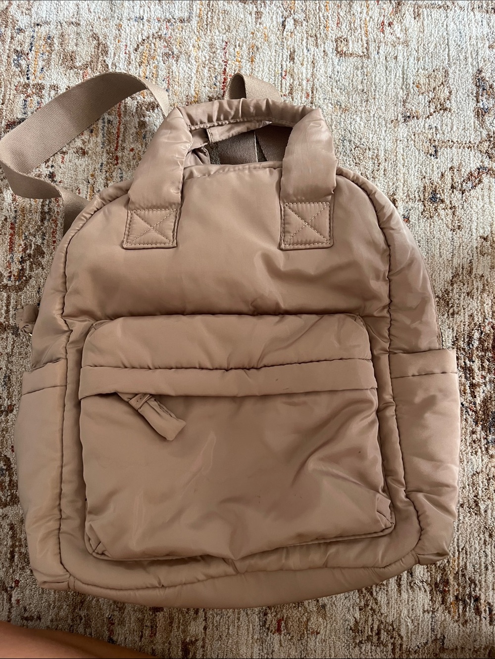 Padded Taupe Backpack